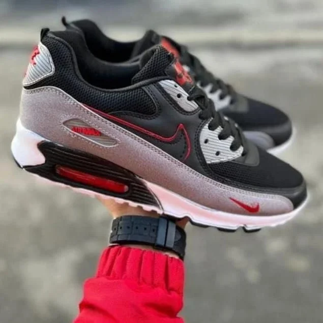 Nike Air Max 90  Sneakers Black /Grey/Red Sports Shoes