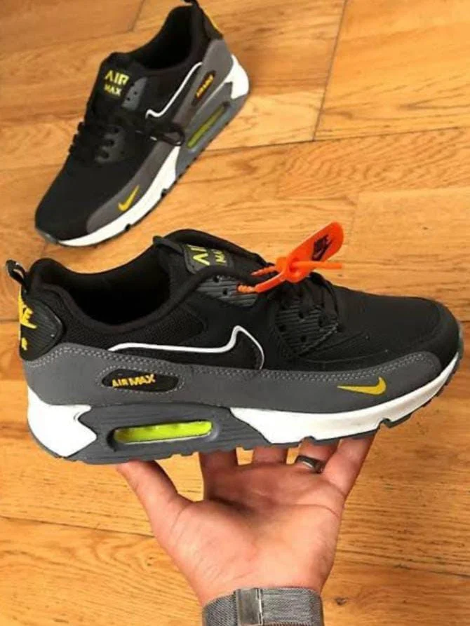 Nike Air Max 90 Black /Grey /Green Sneakers Trainers Shoes