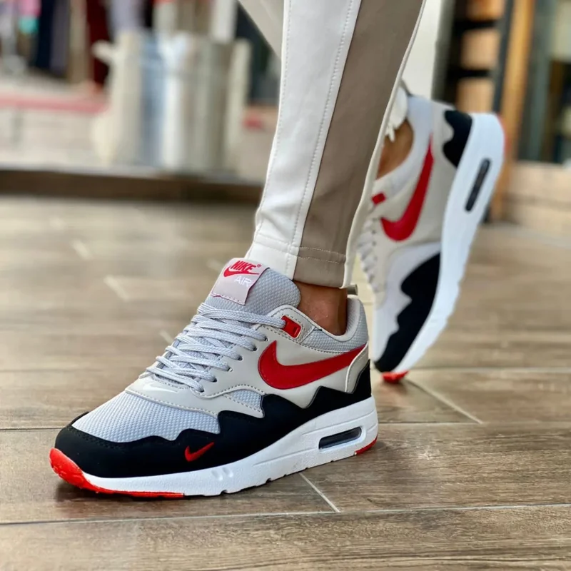 Nike Air Max 90 White/Cream off Black Red Sneakers Skateboarding Shoes