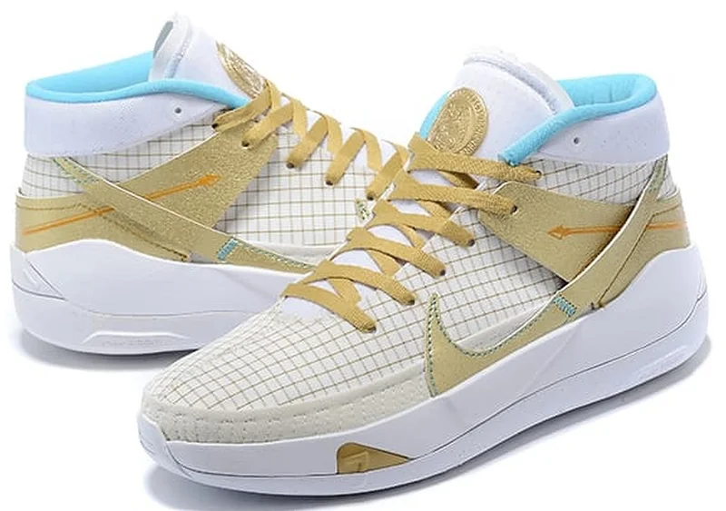 Nike KD 13 “EYBL” White/Metallic Gold-Light Aqua