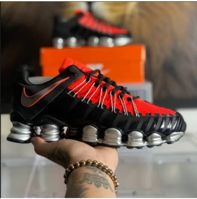 Nike Shox Total TL Premium Sneakers Men Black Red Casual Shoes