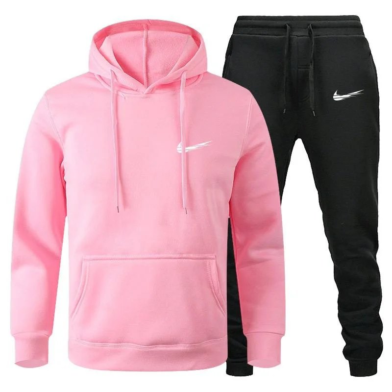 Nike Unisex Tracksuit Hooded and pants in Pink Black