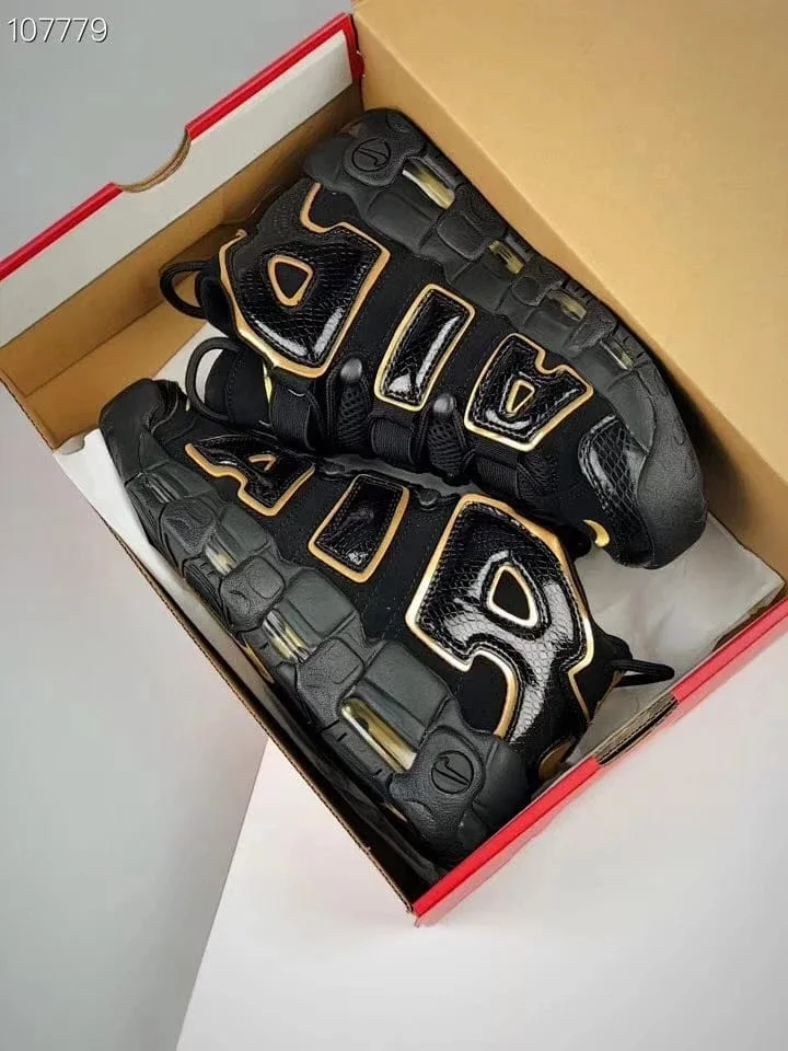Nike Uptempo Qs Black Gold sneakers