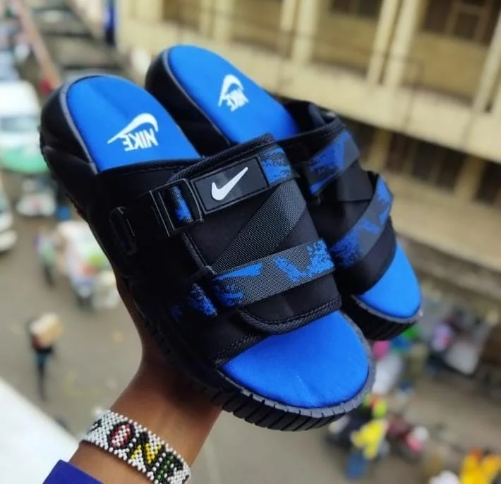 Nike Utility Sandals mens open shoe Blue Slides
