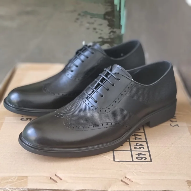 Nobby Cavalli Laced Black Brogue Premium Leather Official Shoes