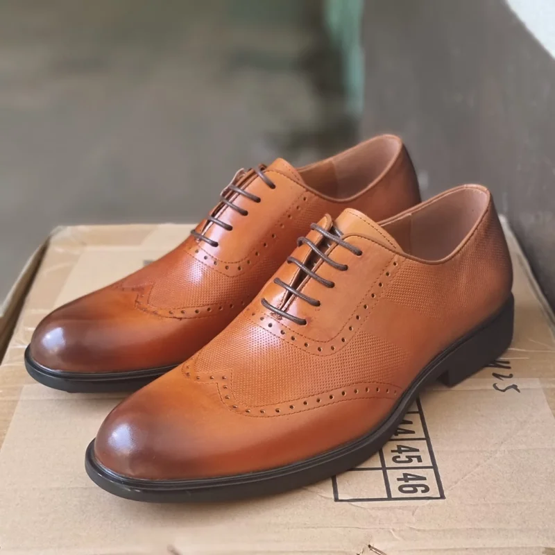 Nobby Cavalli Laced Mustard Brogue Premium Leather Official Shoes