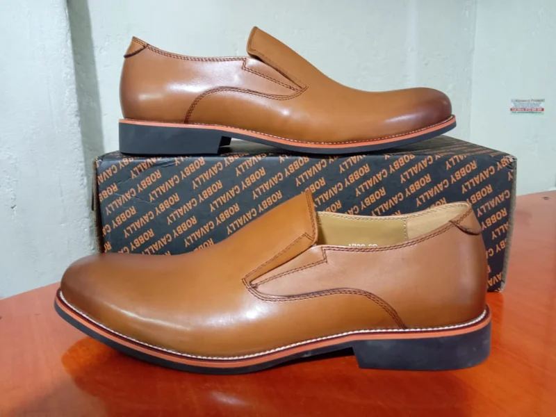 Nobby Cavalli Mens Premium Leather Shoes Mustard Slipon Official Shoes