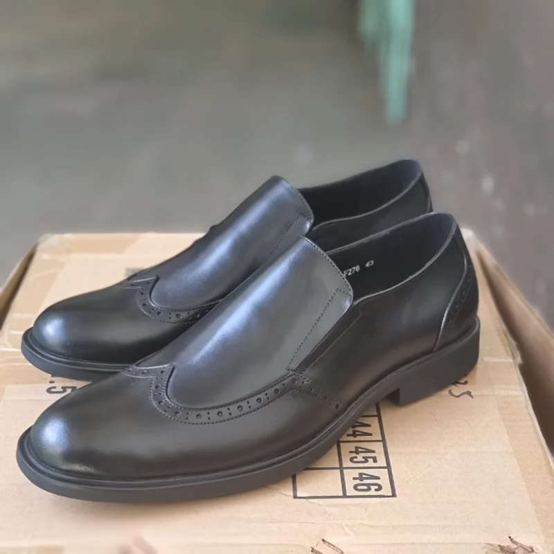 Nobby Cavalli Slipon Black Brogue Premium Leather Official Shoes