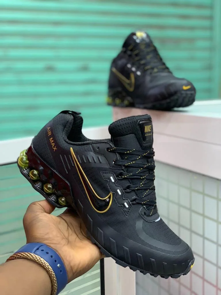 Original air max Shox Nike Ultra Reax Unisex Shoes  Yellow Stiched Swoosh Sports
