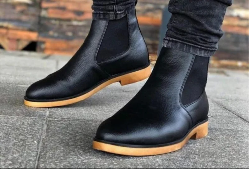 Oxford Slipon Premium Leather Boots - Black Official Mens Boots