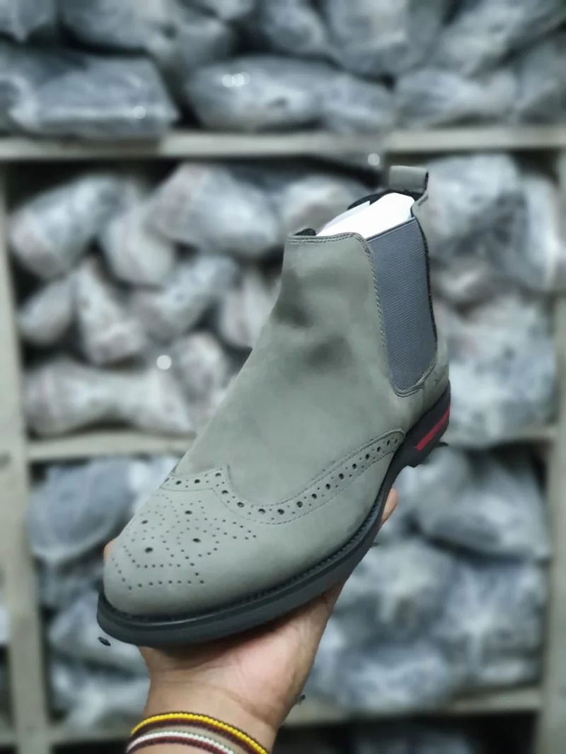 Oxford Slipon Suede Official Billionaire  Leather  Boots Brogue Grey shoes