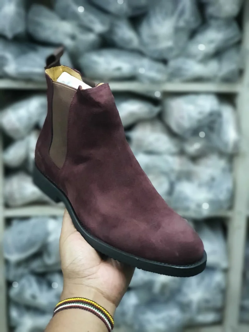 Oxford Slipon Suede Official Billionaire  Leather  Boots Maroon shoes