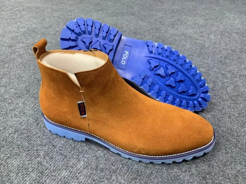 Polo Chelsea Leather Suede Boots Yellow