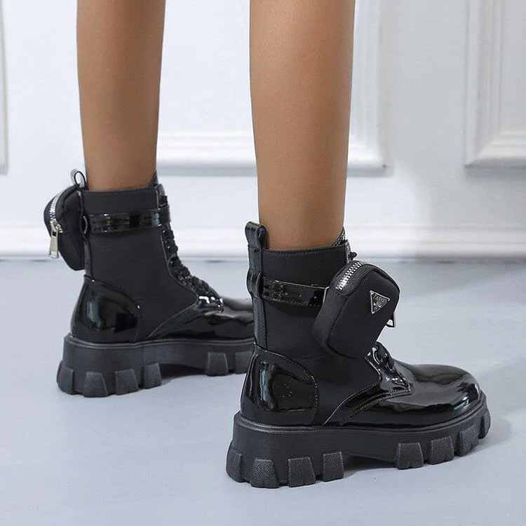 Prada Monolith Mini Bag Lug Sole Combat All Black Boot Ladies Boots