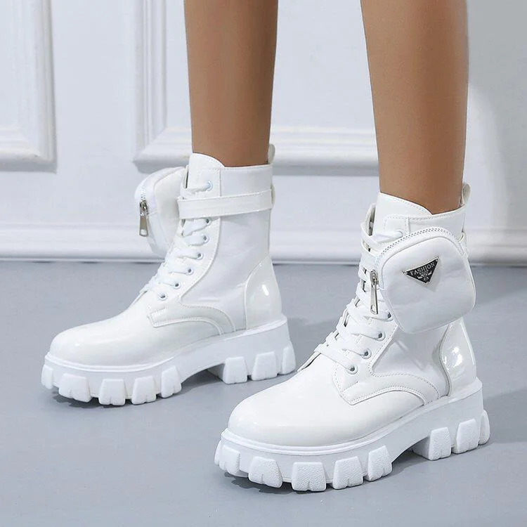 Prada Monolith Mini Bag Lug Sole Combat All White Boot Ladies Boots