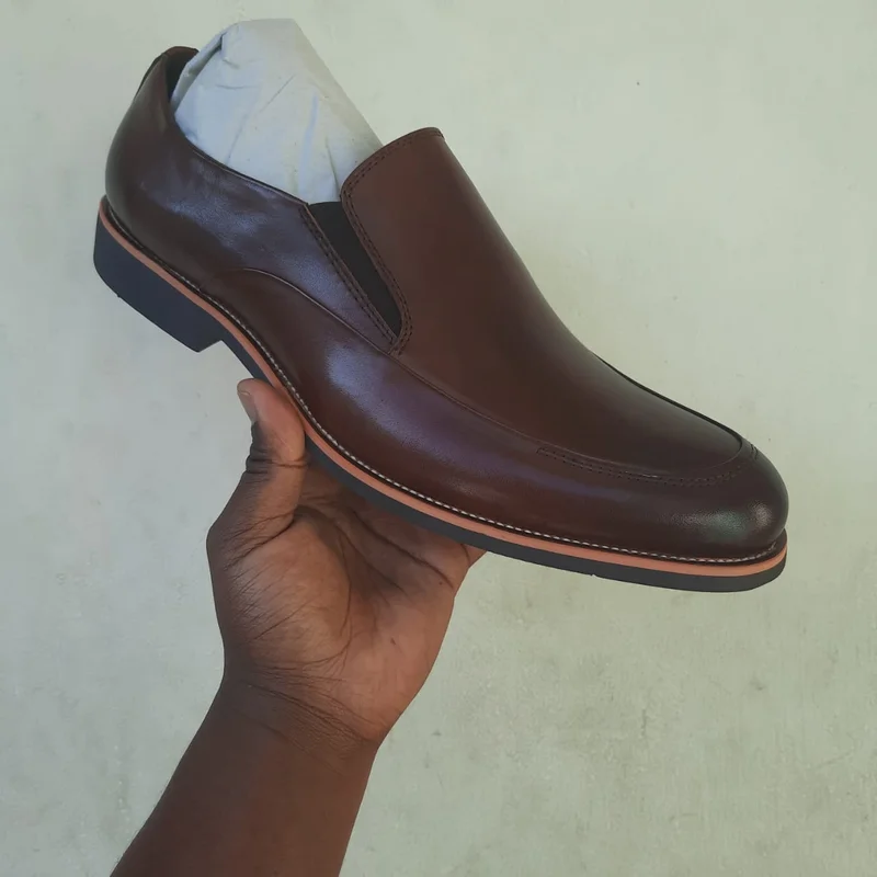 Premium Coffee Leather Official Men Shoes