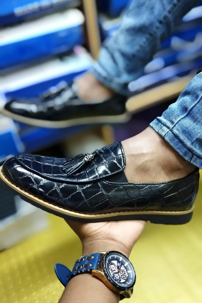 Premium Leather Black Monk Slipon Mens  Official Shoes