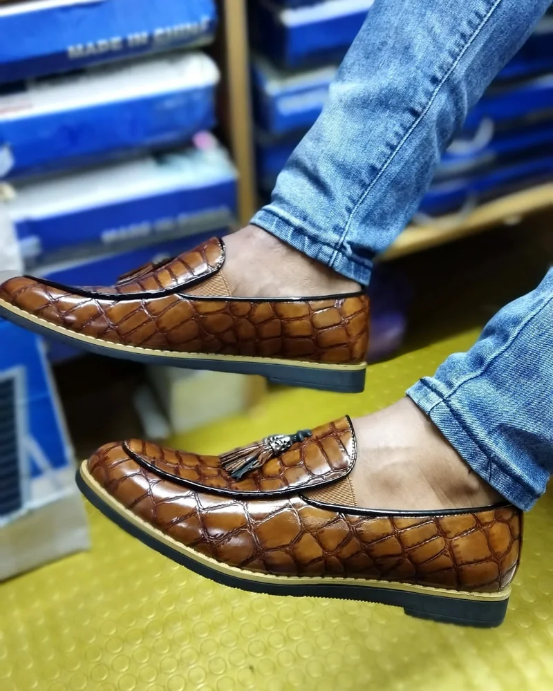 Premium Leather Brown Monk Slipon Mens  Official Shoes