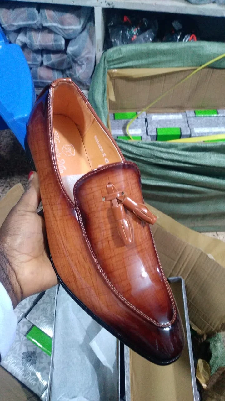 Premium Leather Brown Slipon Kiltie Mens  Official Shoes