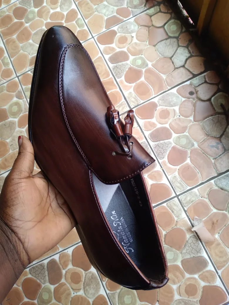 Premium Leather Dark Brown Slipon Kiltie Mens  Official Shoes