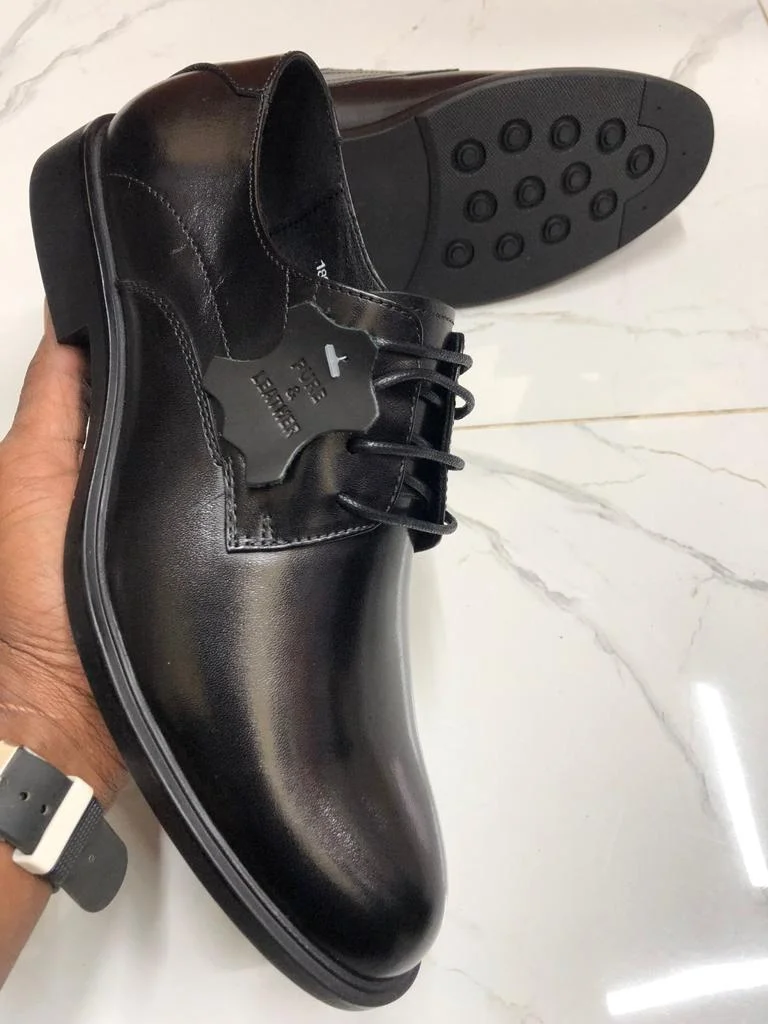 Premium Leather Laced up shoe SOS Black Mens Oxford Official shoes