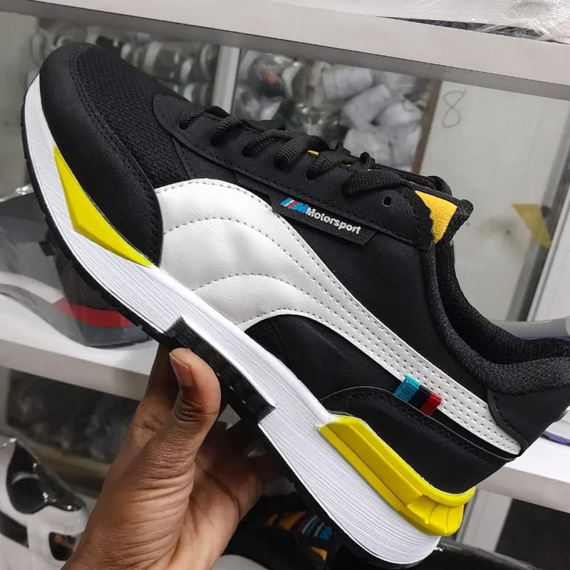 Puma Men's BMW MMS X-ray 2 Motorsport Sneaker track Shoes Black/White/Yellow