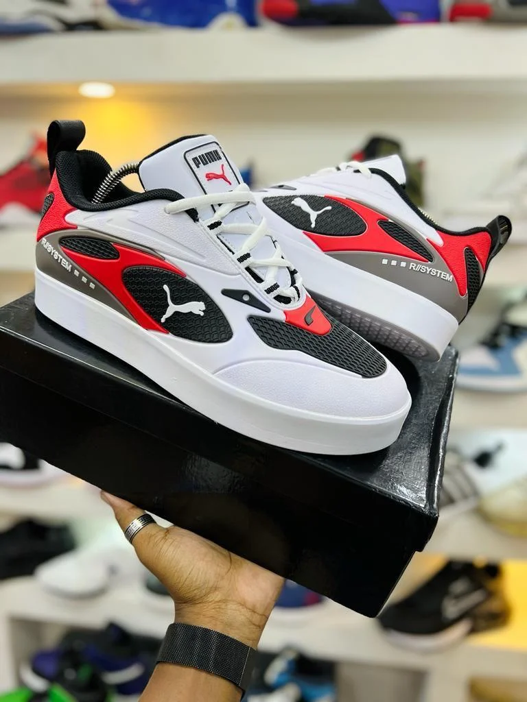 Puma R .. System Sneakers White Black Red Shoes