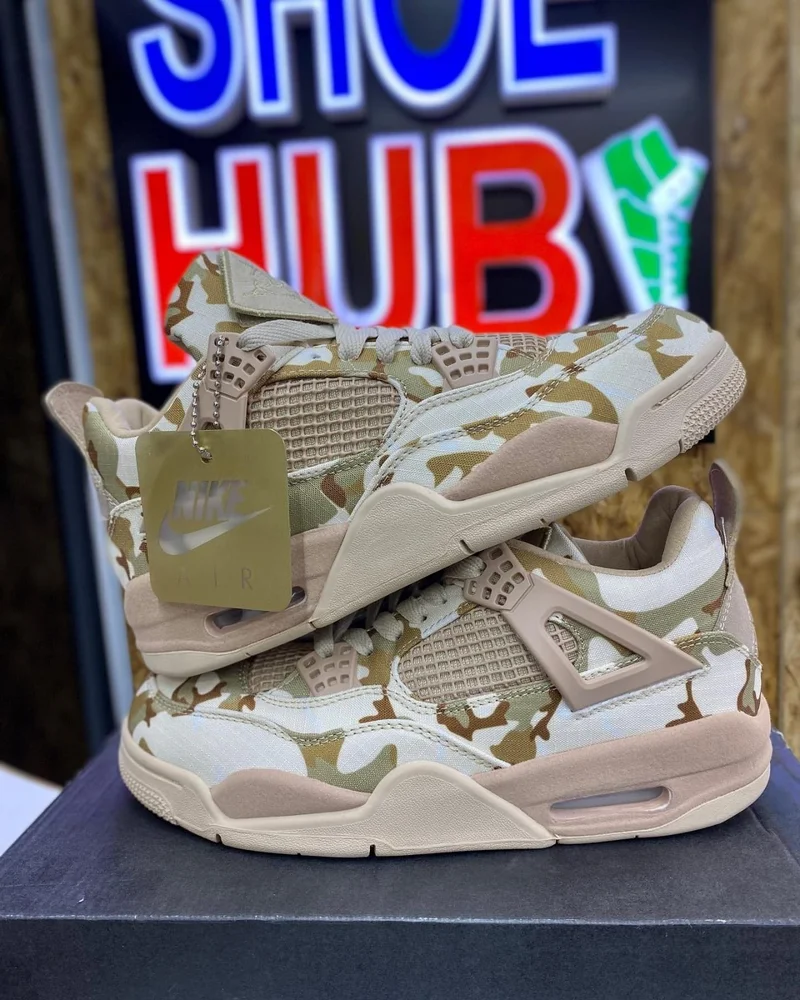 Air Jordan 4 Camo Veterans Military Theme Sneakers