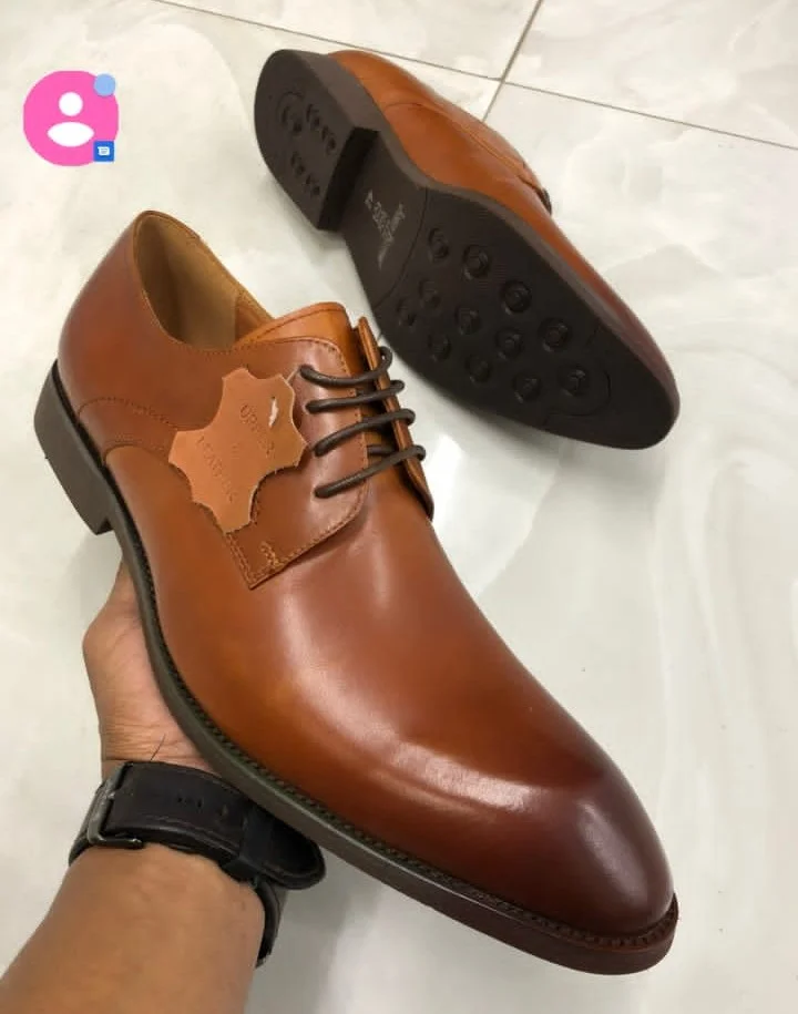 Quality Premium John Foster Laced Leather Mustard Mens Official Shoes