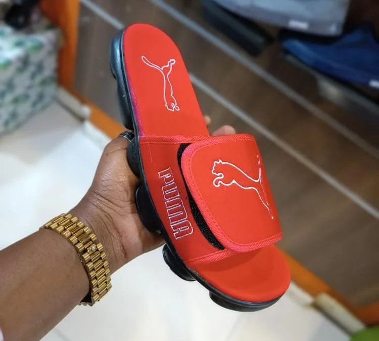 Red White Puma Unisex  Slides