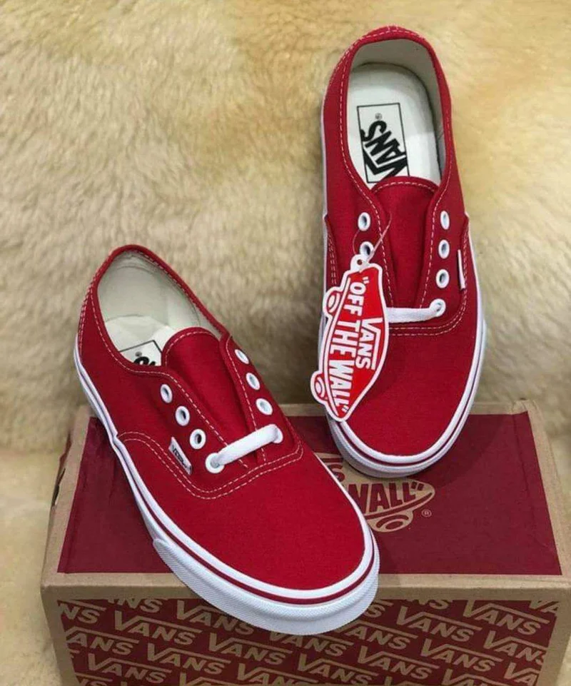 Red/White Unisex Vans Casual Shoes