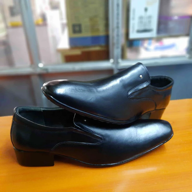 Round Toe Slipon Black Official Shoes
