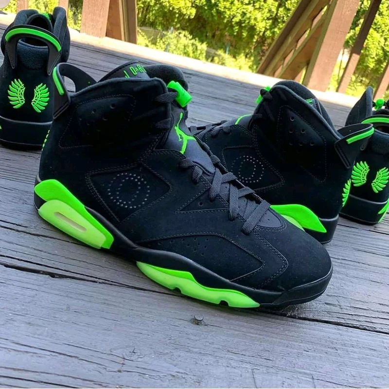 Air Jordan 6 Oregon Ducks Black Green Men Basketball Shoes