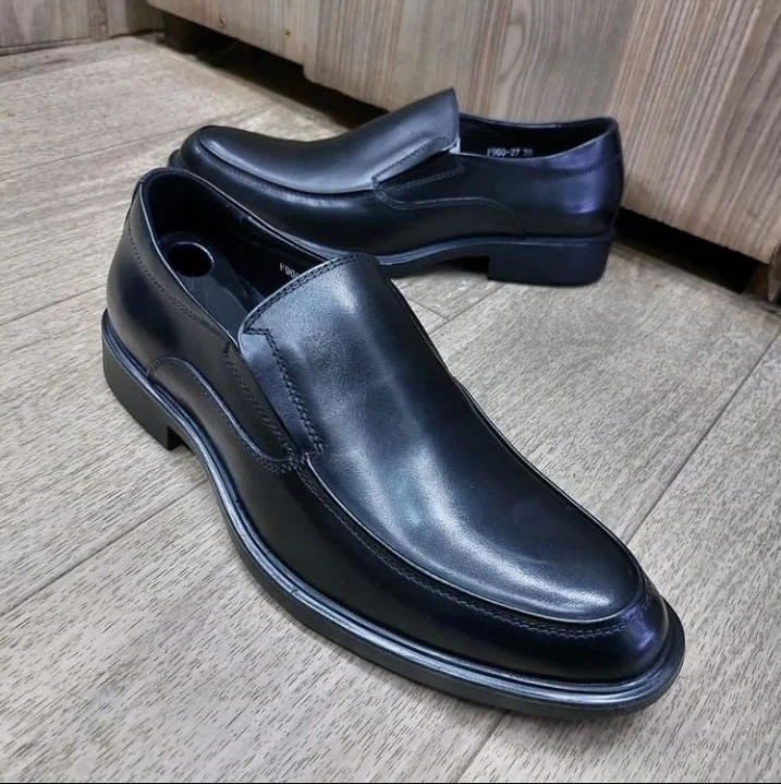 Slipon Black Right Man Design Premium Leather Official Shoes Men Shoes