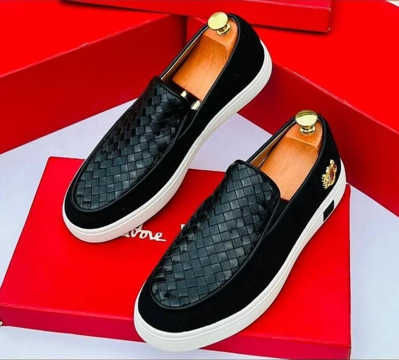 Slipon Haris Casual Official Premium  Leather Black Shoes