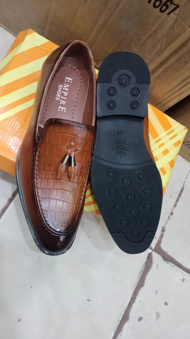 Slipon Kiltie Empire Shoes Design Premium Leather Official Shoes Men Brown Shoes