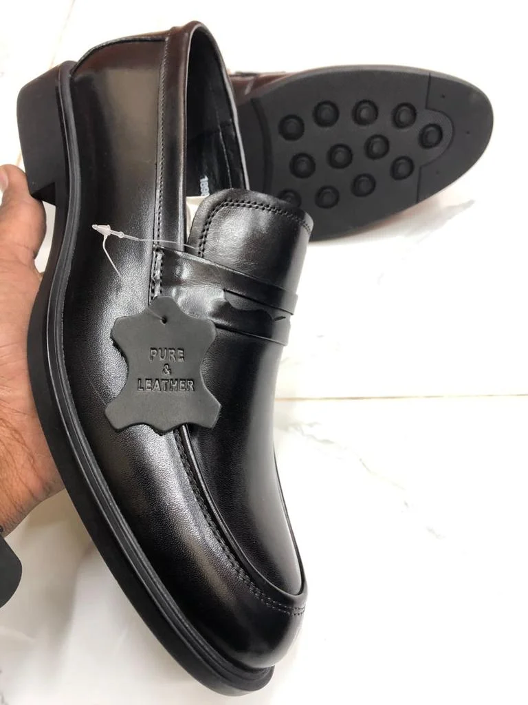 SOS Black loafer Oxford Official Premium Leather Slipon shoe