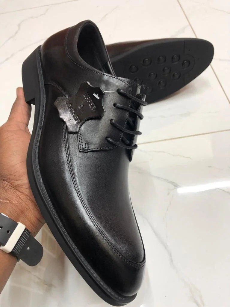 SOS Black Mens Oxford Official Premium Leather Laced up shoe