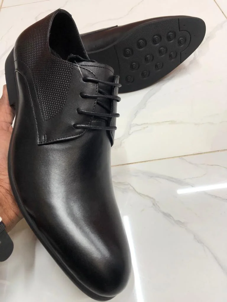 SOS Black Round toe Oxford Official Premium Leather Laced up shoe