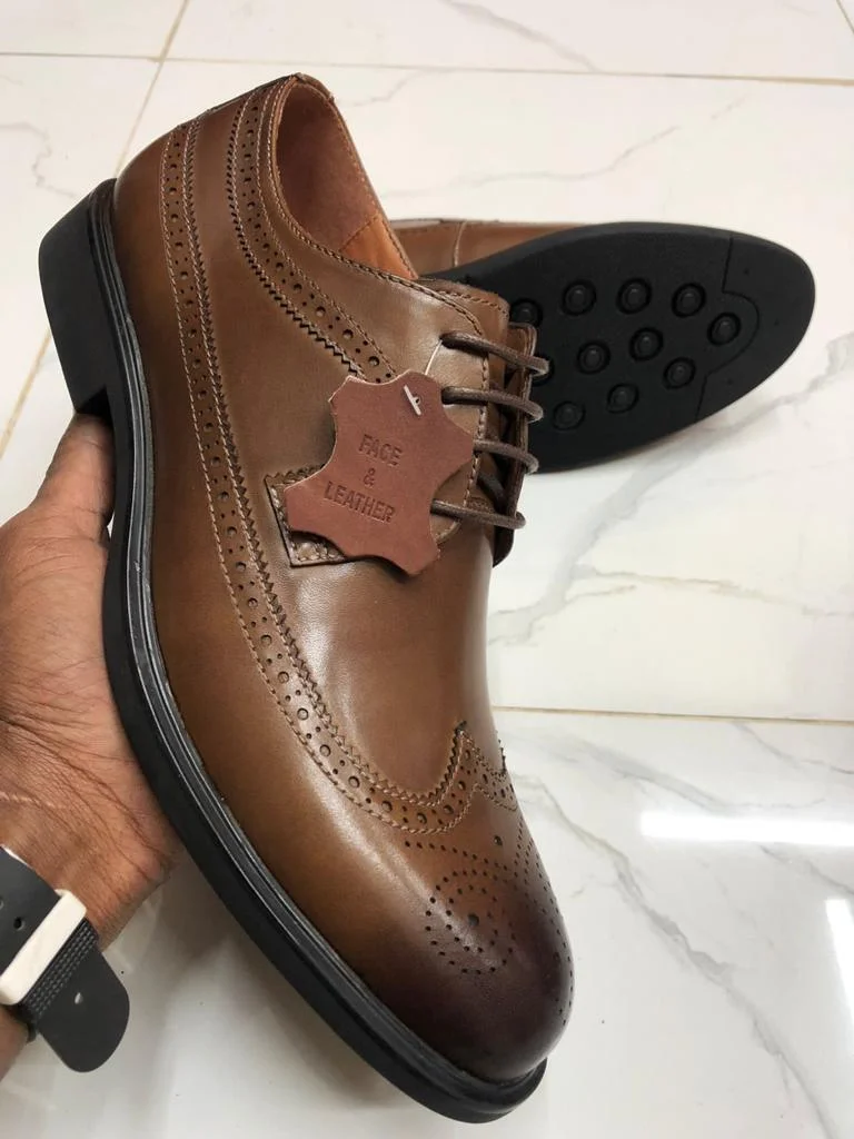 SOS Brown Brogue Oxford Official Premium Leather Laced up shoe