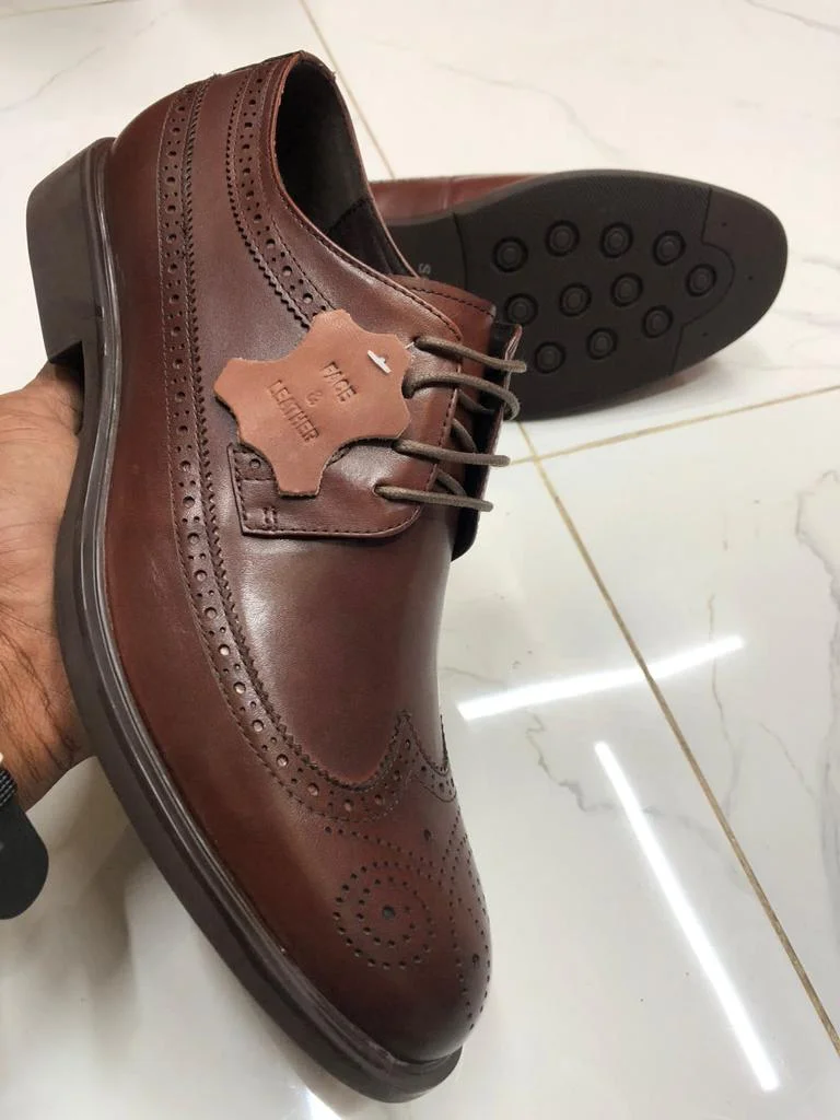 SOS Coffee Brown Brogue Oxford Official Premium Leather Laced up shoe