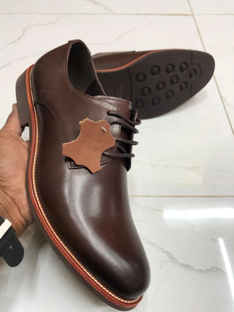 SOS Coffee Brown Oxford Official Premium Leather Mens Laced up shoe