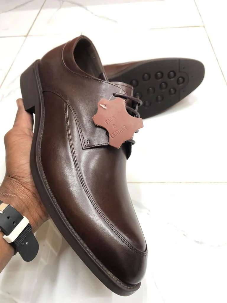 SOS Dark Brown Mens Oxford Official Premium Leather Laced up shoe
