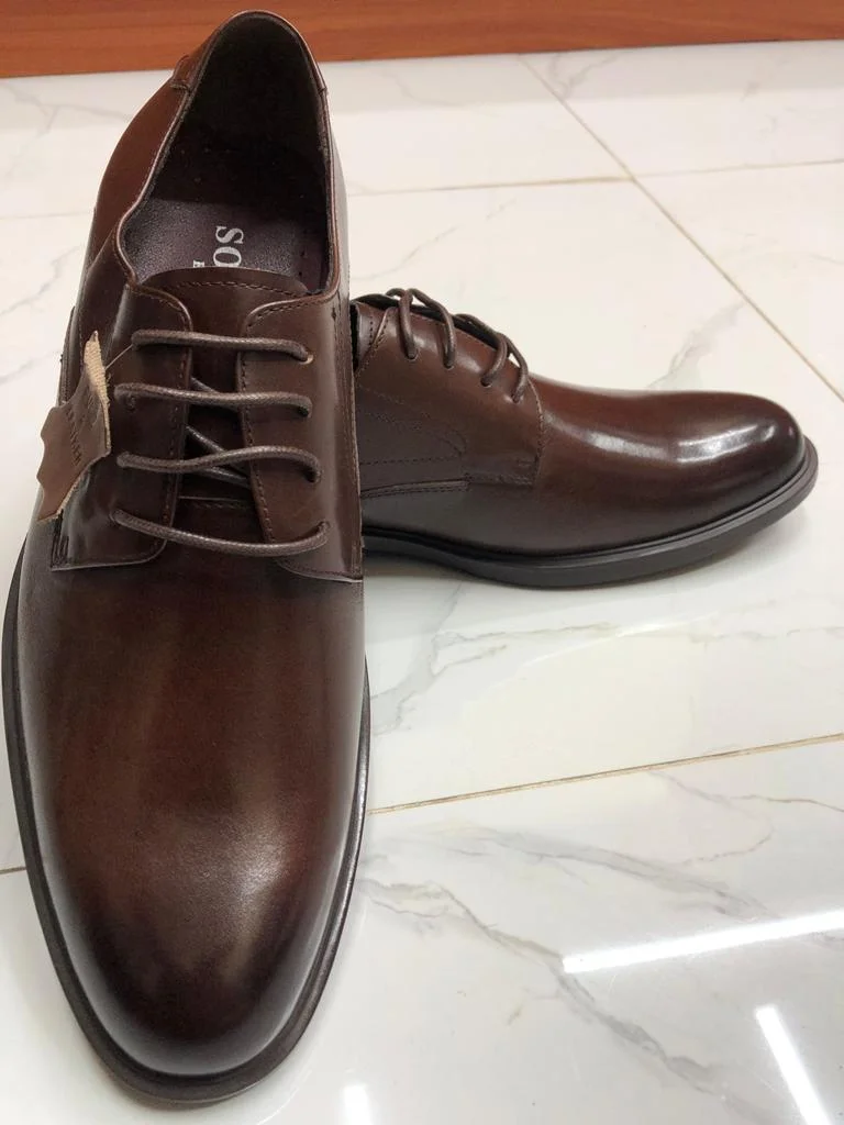 SOS Oxford Official Premium Leather Laced up shoe Brown Round toe