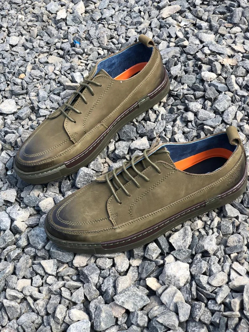 Timberland Casual Mens Leather Laced Jungle Gum Sole Shoes