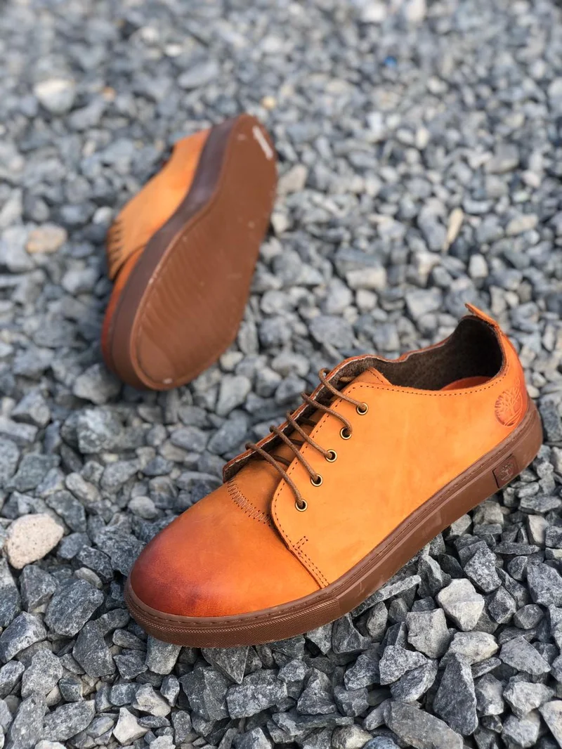 Timberland Casual Mens Leather Laced Shoes Mustard Gum Sole Shoes