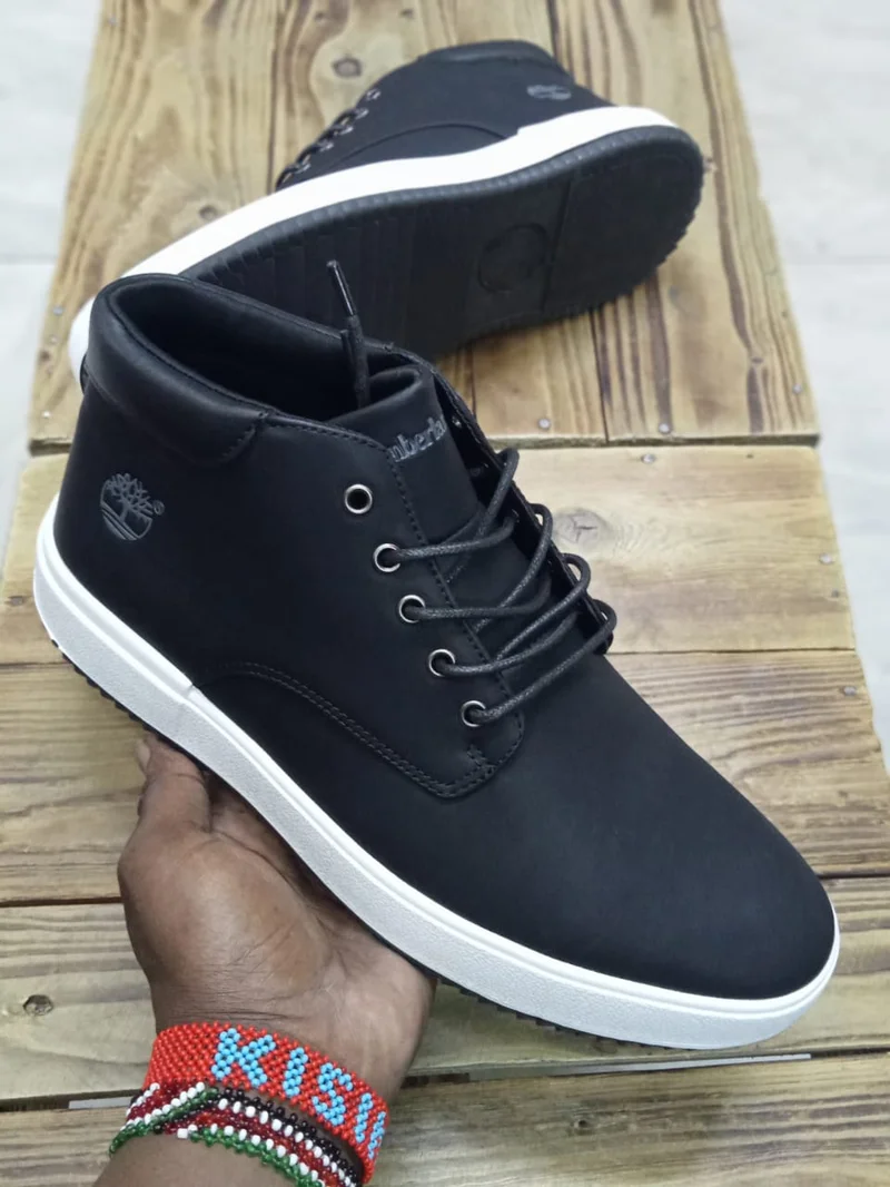 Timberland High-top Solid Sneakers Casual Shoes - Black