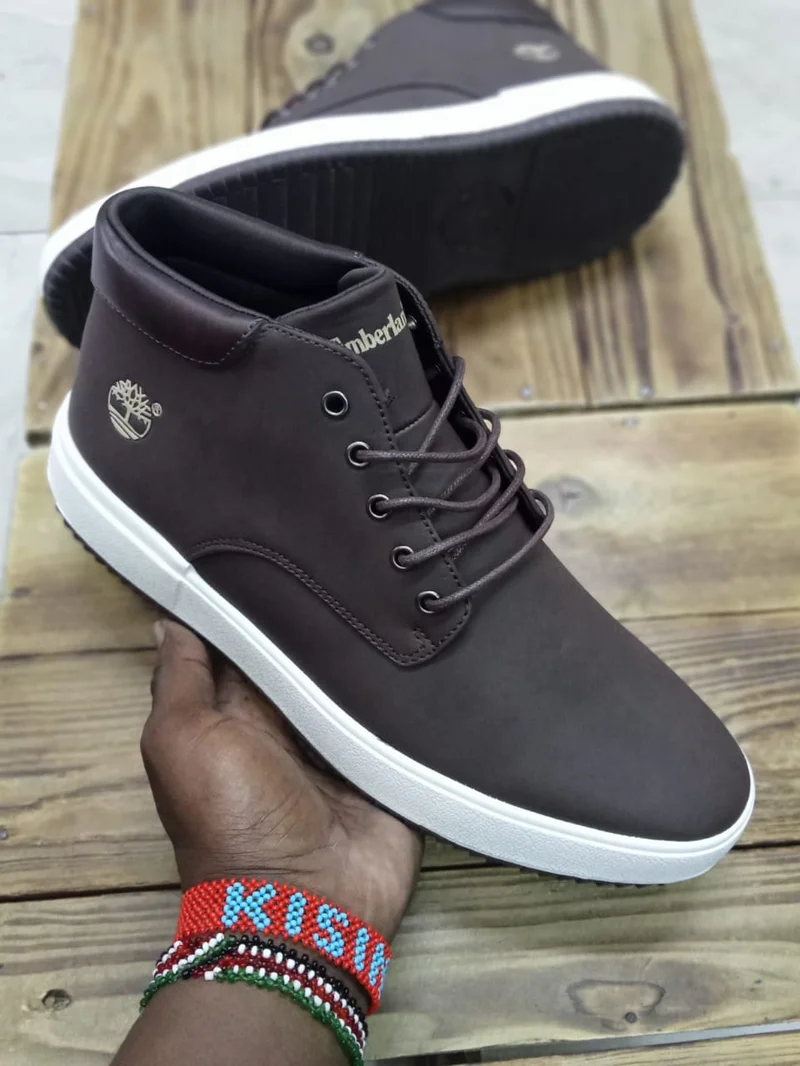 Timberland High-top Solid Sneakers Casual Shoes - Coffee