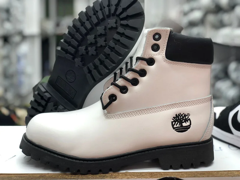 Timberland Men's  6 Inch Premium  Black WhiteWaterproof Boots