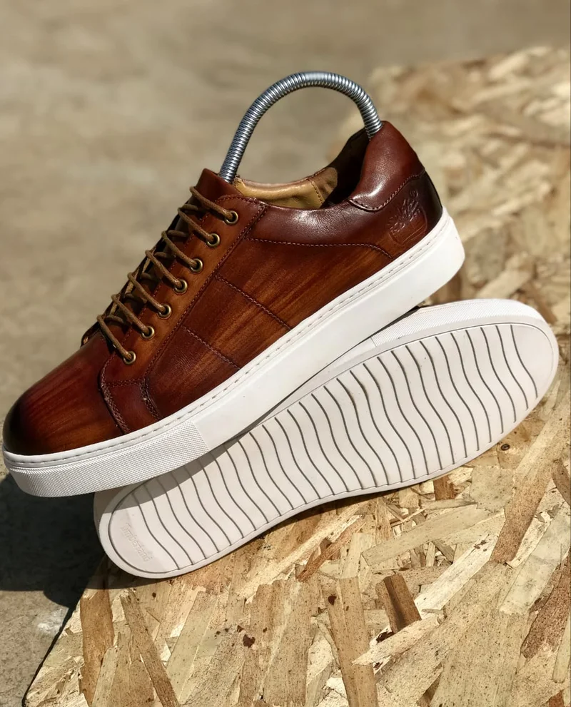 Timberland Sneakers Casual White Rubber Shoes Coffee Brown